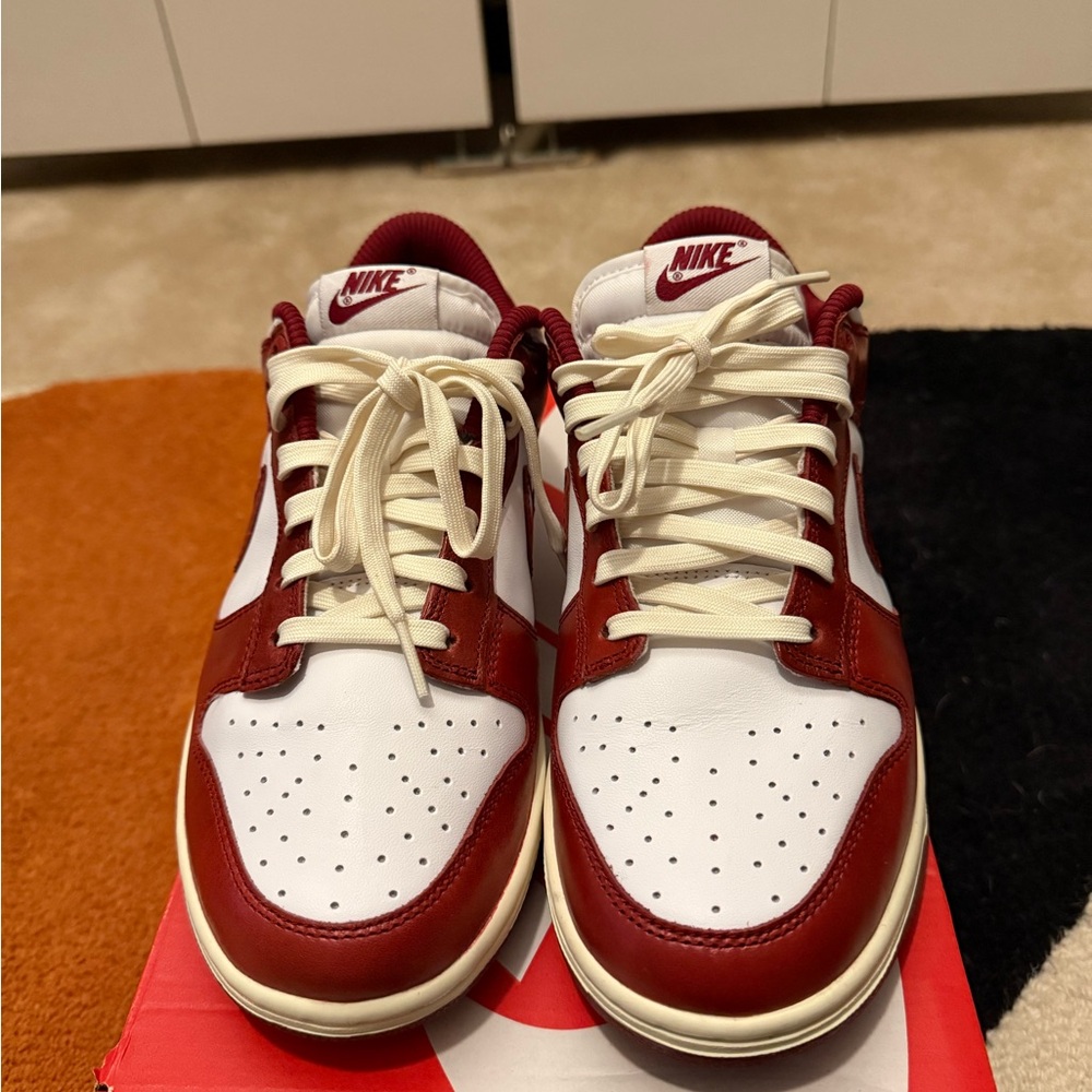 Nike Dunks Team Red PRM Men's/Womens Burgundy and White Sneakers